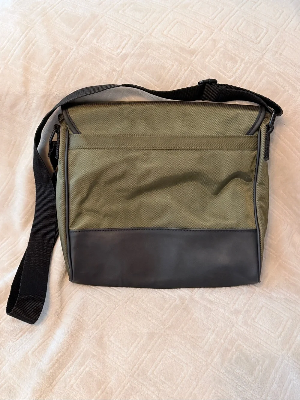 Vintage 90s Ralph Lauren Polo Sport Messenger Bag Olive Green Nylon - flag logo